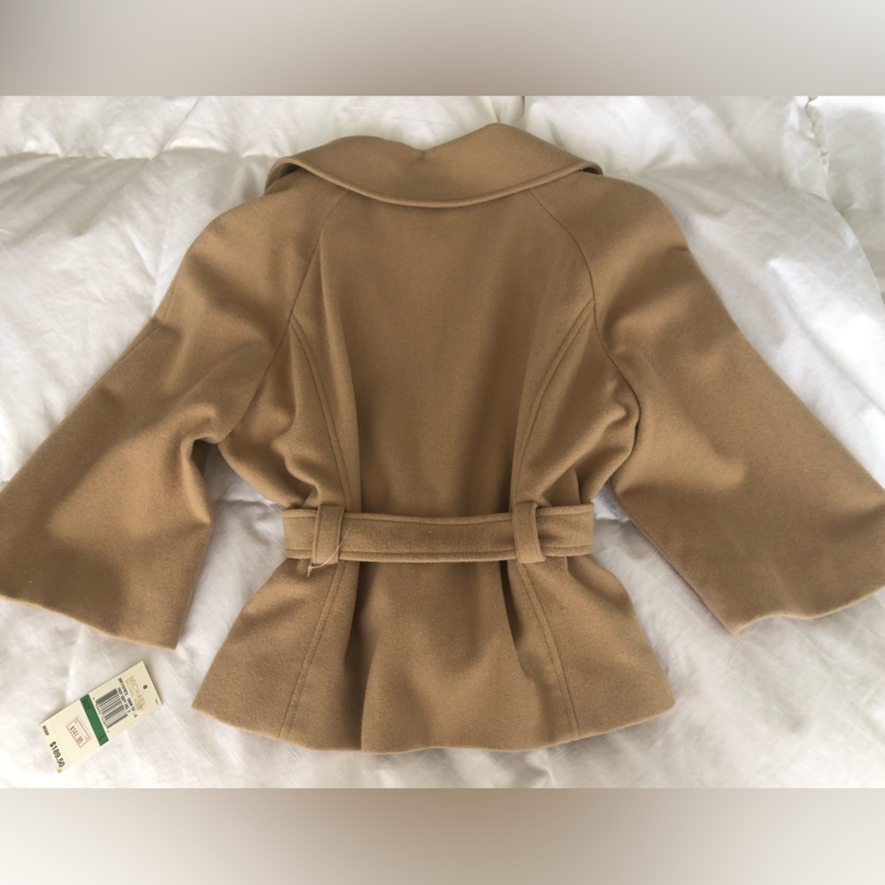 NWT Michael Kors 3/4 sleeve belted wool jacket blazer - Picture 3 of 11